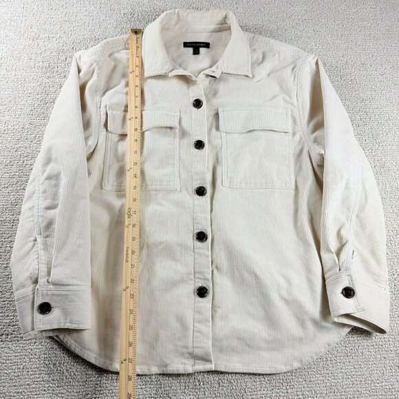 Banana Republic Corduroy Button Up Shirt Jacket Shacket Cream Women’s Size Small - Picture 4 of 7